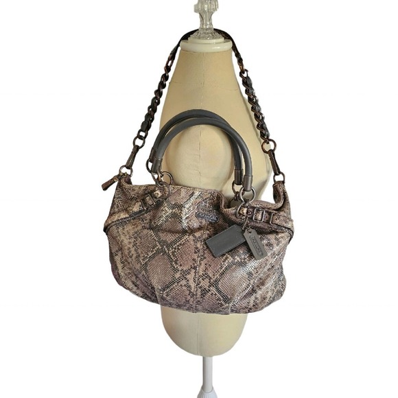 Coach Snakeskin Hobo Shoulder Bag - Picture 1 of 11